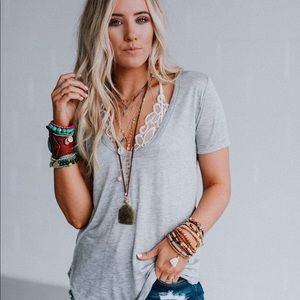 Grey long sleeve tee